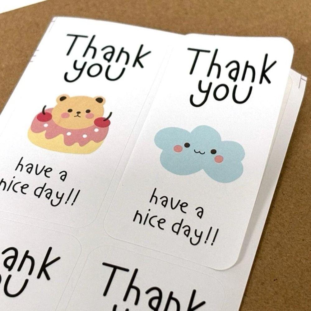 100/200 Pcs Adhesive Sealed Stickers Thank You Decorative Stickers Sealing Decor Labels  Gift Box