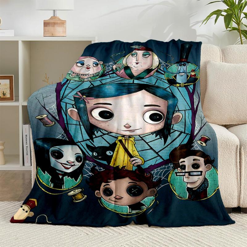 1PC Moonlit Mystery Cora-line Flannel Blanket Gift, Suitable for Both Men And Women, Soft Ideal for Beds And Sofa, Birthday Or Christmas Gift