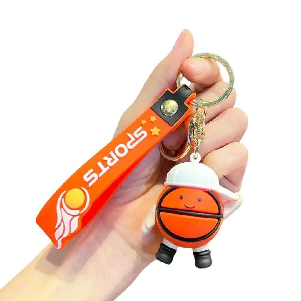 Creative Cartoon Badminton/Football/Table Tennis/Tennis/Basketball/Volleyball Keychain Backpack or Car Decoration