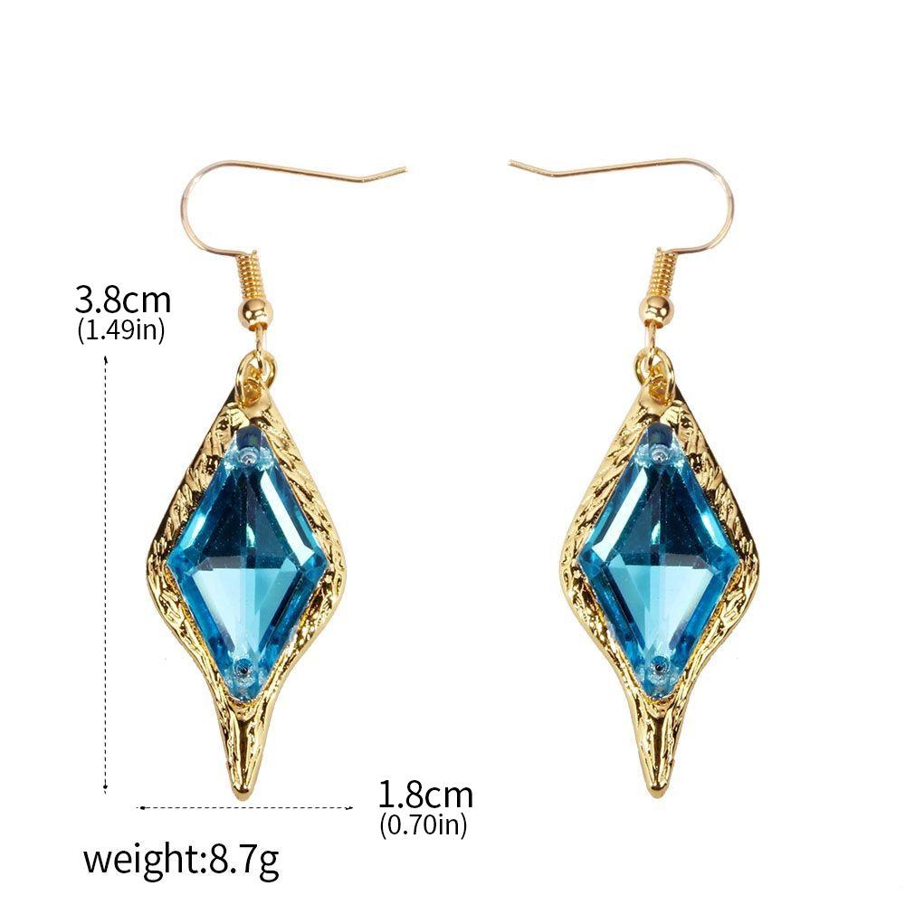 

Жіночі сережки-кільця квадратної форми в ретро-стилі для повсякденного носіння One Size синій