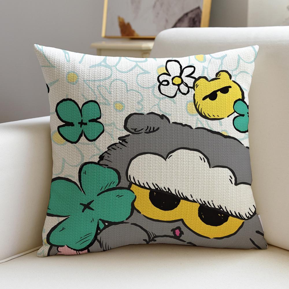 Friendly ZZOFRIENDSS Cushion Cover Breathable and skinfriendly linen pillowcase square removable and washable cushion