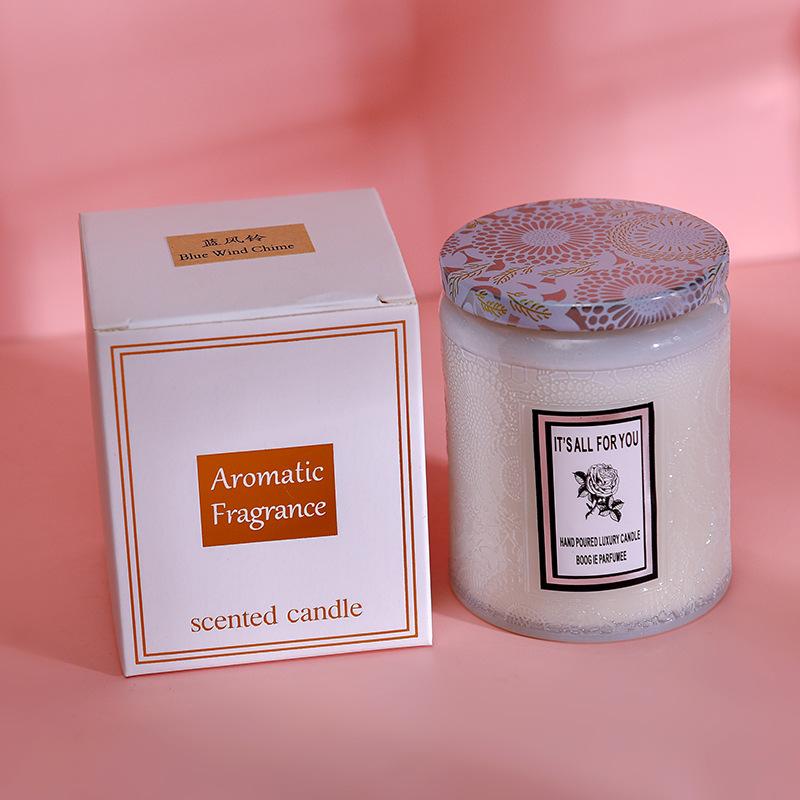 Large-size Relief Glass Souvenir Scented Candle Creative Scentless Candle Ornament