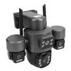 3 Lens Solar Security Camera 6MP HD 360 Degree Viewing Angle IP66 Water Proof Motion Detection WiFi Smart for Outdoor