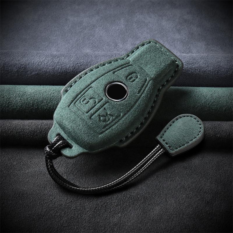 Leather Car Key Case For Mercedes Benz A C E S G R Class Gls Gla Glk Glc Cls Cla Amg W204 W205 W212 W463 W176 Suede Accessories