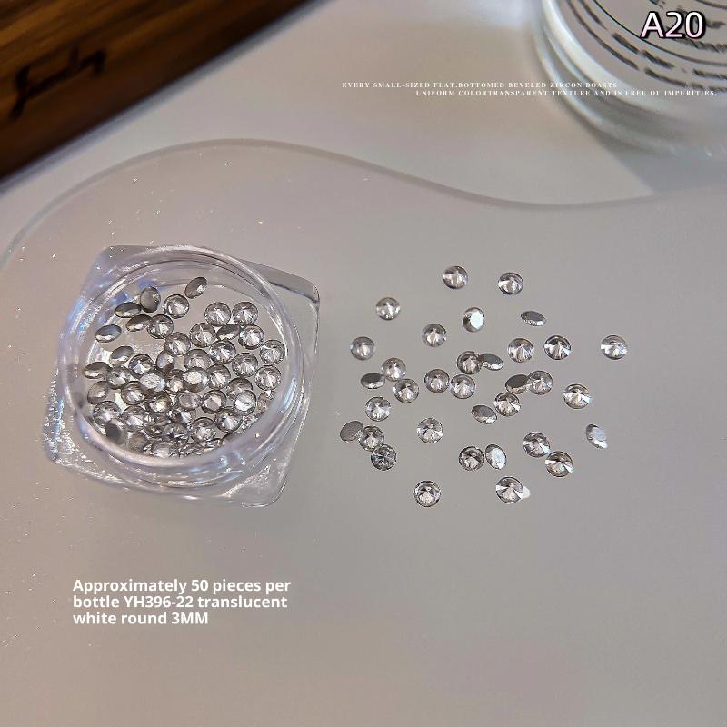 Mixed Zircon Nail Rhinestones Shiny Nail Diamond Flat Nail Gems Glass Stones Nails Decoration Nail Charm Diy Manicure Art