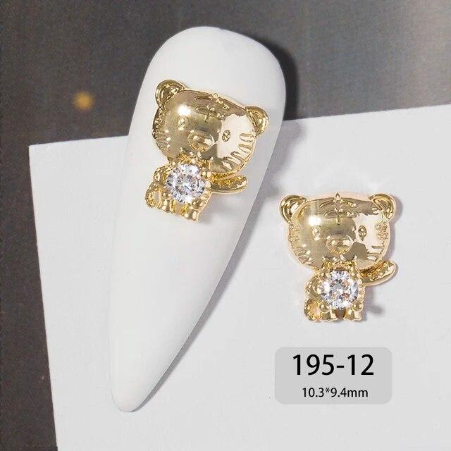 Ķīniešu Jaunais gads 3D nagu mākslas aksesuāri Rotaslietas Dekorācijas DIY Tiger Lucky naudas soma kristāla sarkans dārgakmens Rhinestone krelles