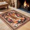 Exotic Tiger Area Rug, Bengal Tiger Aesthetic Decor Carpet, Maximalist Rug for Home Decor Floor Mat, Floral Tiger Rugs