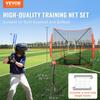 7x7 Ft Baseball Softball Practice Net, Portable Baseball Training Net for Hitting Batting Catching Pitching, Backstop Baseball Equipment with Bow