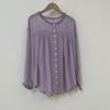 1116 Summer New Women's Crew Neck Japanese Ramie Top Shirt Loose Shirt Top Casual Fungus Edge