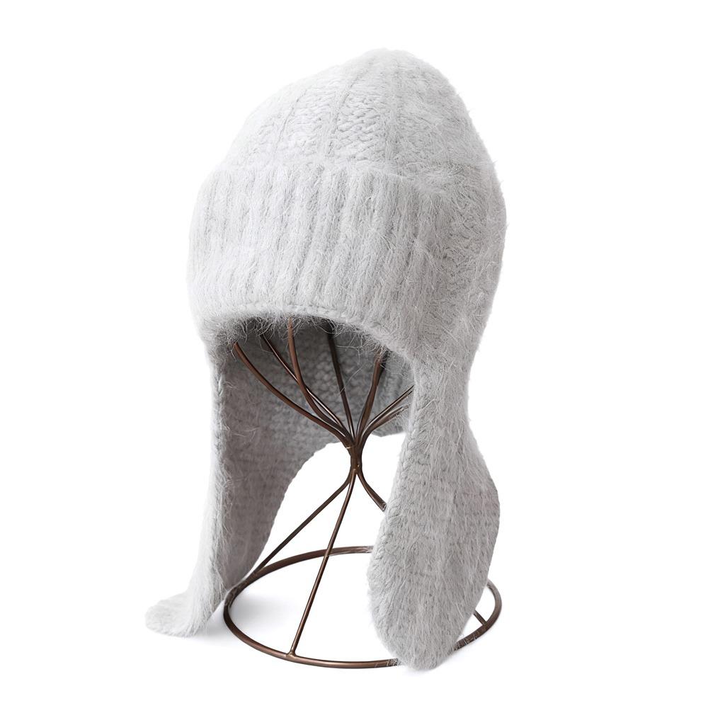 Warm Fur Ear Flap Cap Soft Skullies Beanies Cozy Woman Knit Cap Winter Season