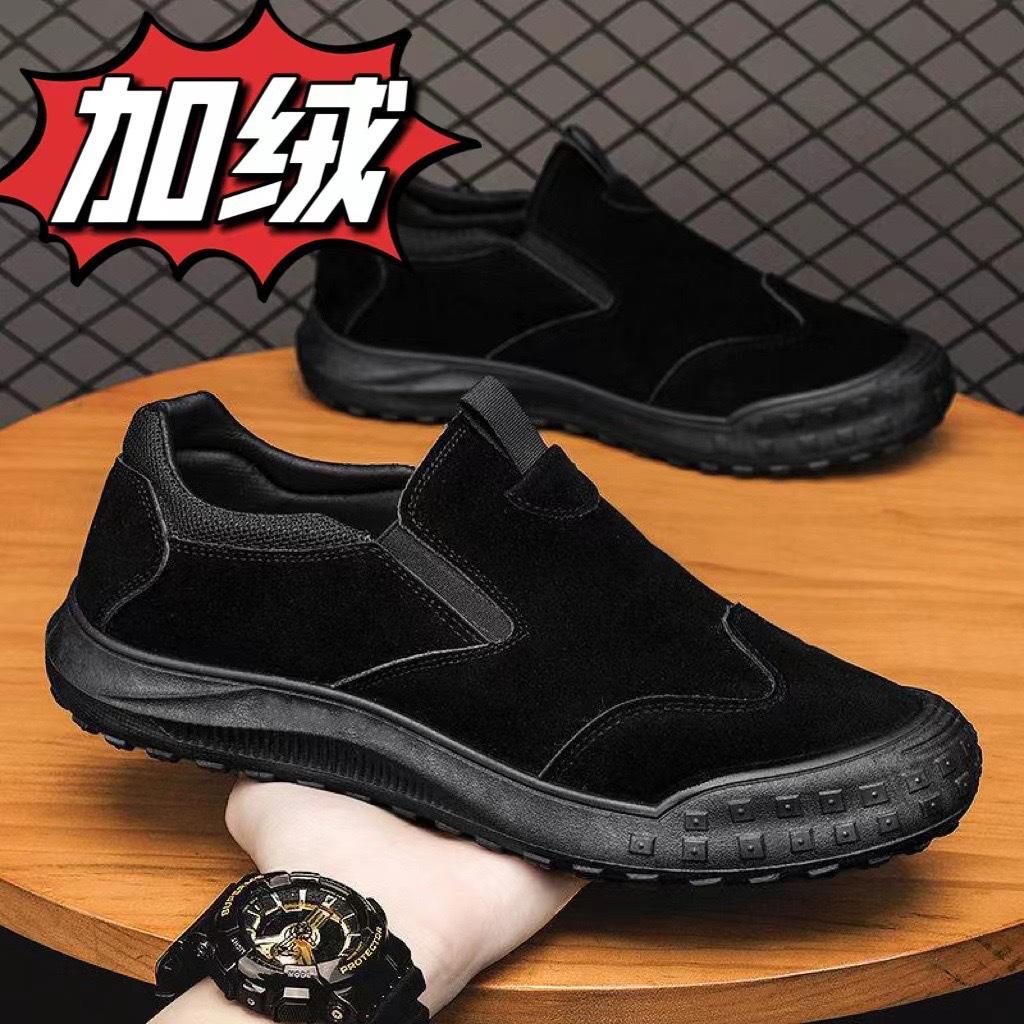 

Новые зимние бархатные утолщенные хлопковые туфли модные универсальные мужские повседневные ботинки Martin однопедальные хлопковые туфли 44 чёрный