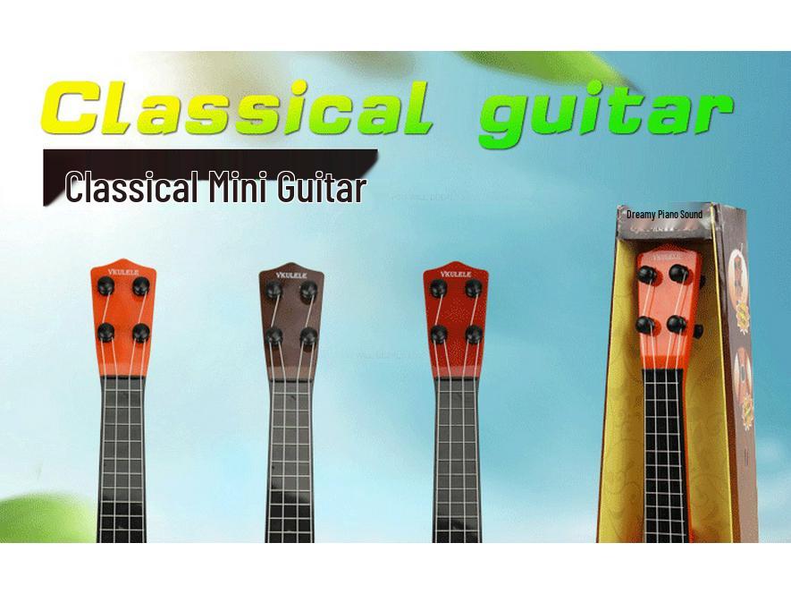 Children's Educational Wood Grain Ukulele with Steel Strings