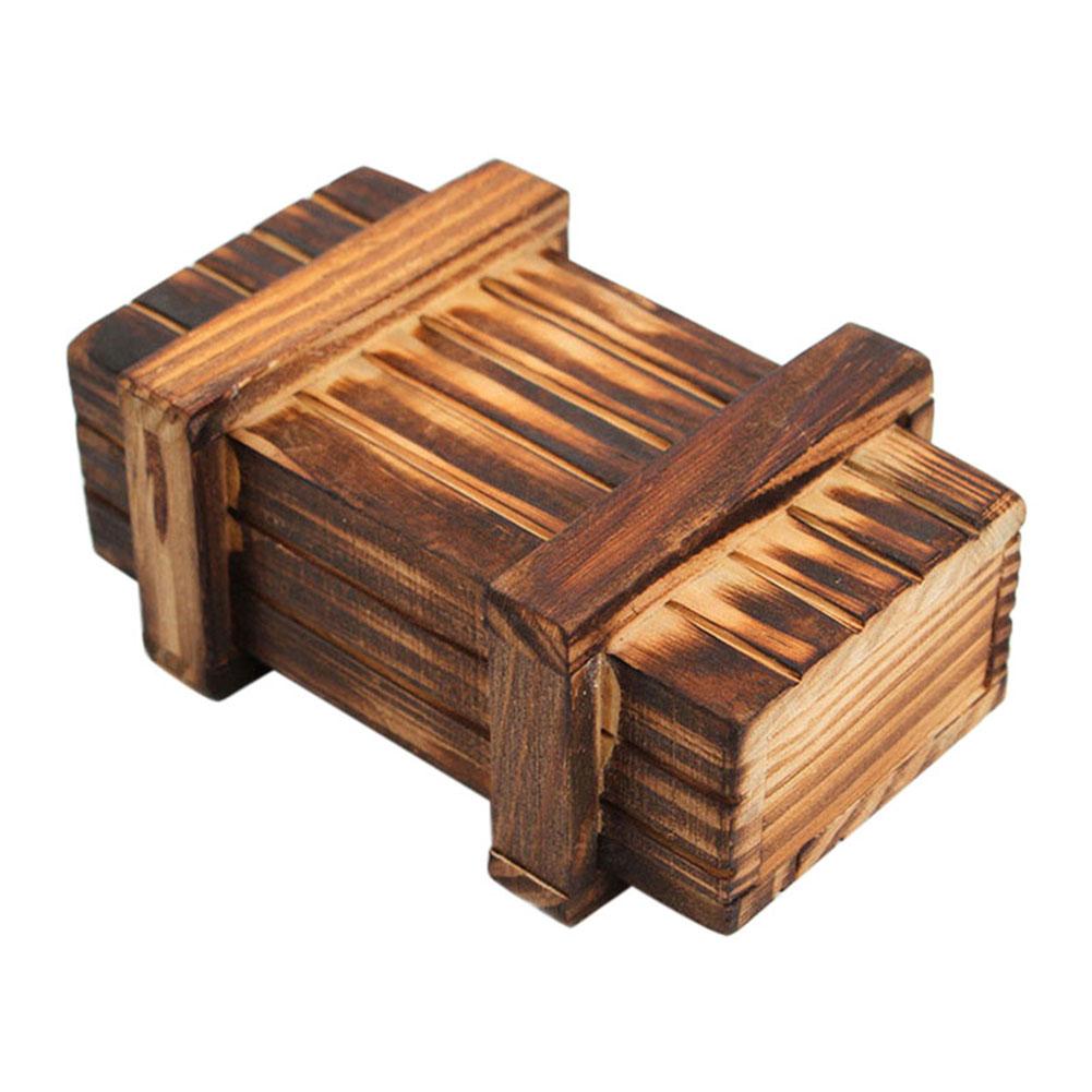 Wooden Puzzle Box Vintage Mechanism Case Children Toys With Secret Drawer Trick Magic Compartment Brain Teaser Projects Toys
