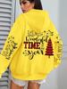 Women's Creative Christmas Tree Print Hoodie - Casual Loose Autumn Pullover