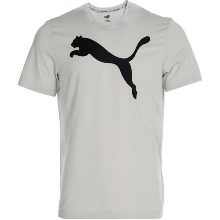 Puma Logo Round Neck Comfortable Casual Sports Short Sleeve T-Shirt Men Tops Gray 685638-09