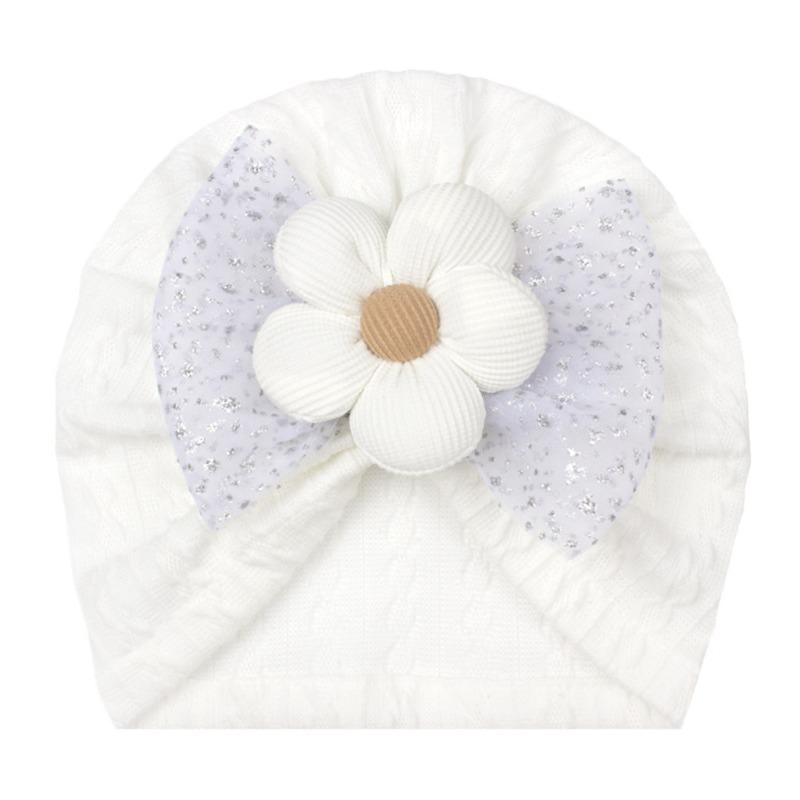 Spring new children's hats, bronzing mesh bow flower baby hats, cute baby hats