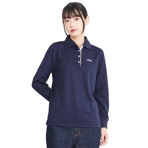 FILA Women DRY Long Sleeve Polo Shirt White Size M FL2028 Quick Dry UV Cut Antibacterial Odor Resistant Sportswear