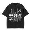 Minimalist Graphic Printed T Shirts Streetwear Vintage Washed T-Shirts for Men Women Short Sleeve Tees