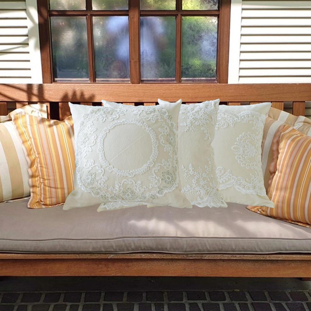 French Lace Throw Pillow 45x45cm Sofa Cushion for Chair High End Banquet