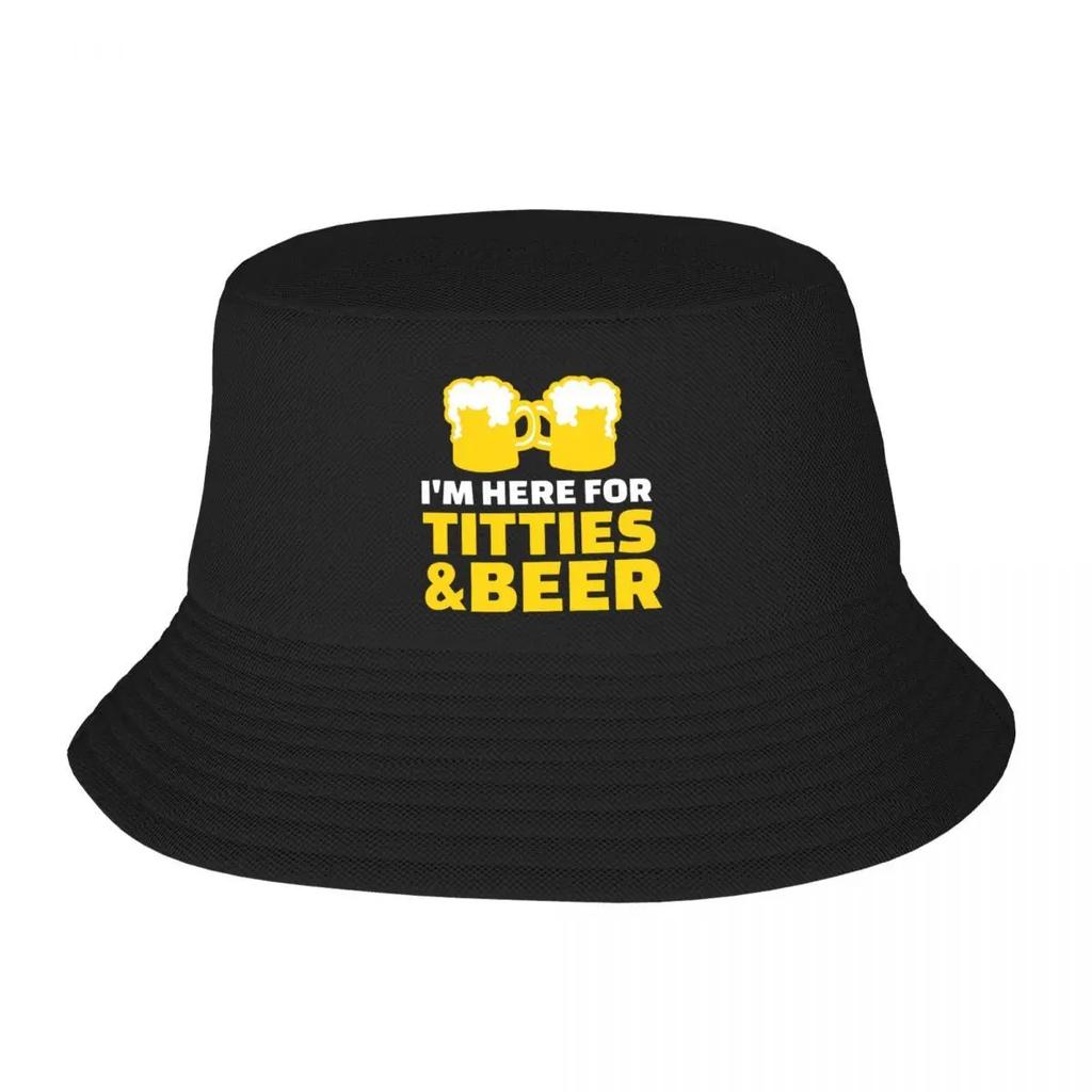 Custom Funny Quotes Titties And Beer Bucket Hat WomenUnisex Outdoor Sun Summer Fishing Cap