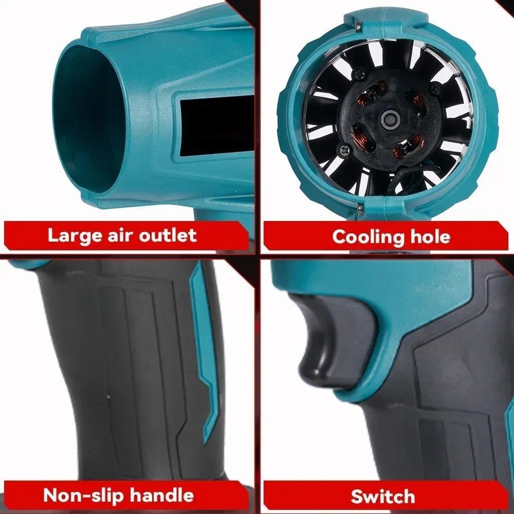 128000RPM Brushless Electric Air Blower Handheld Turbo Blower Cordless Portable Dust Snow Sweeper Tool