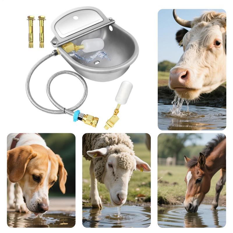 Automatic Cattle Water Fountain Stainless Steel Feeders Bowls For Livestock Intelligent Float Valve Design Livestock Dispenser