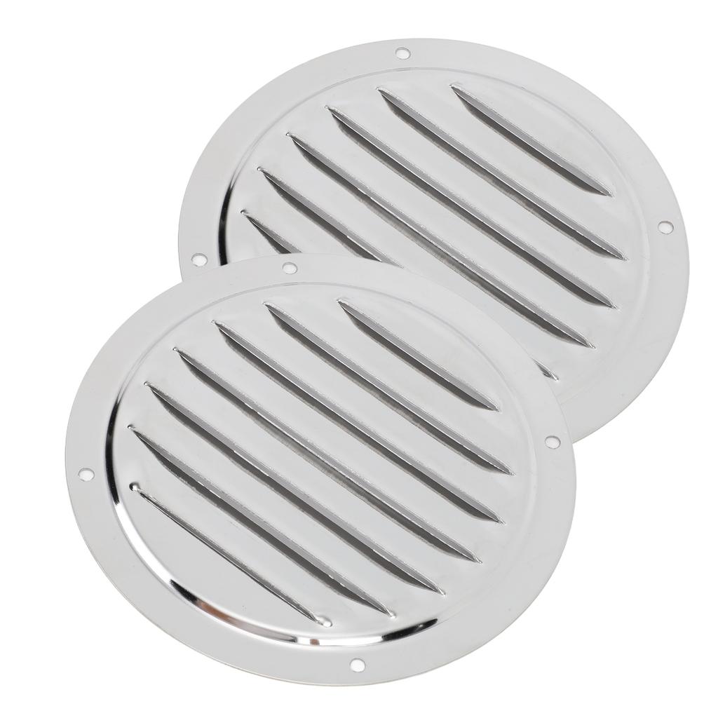 2 Stück runde, lamellenförmige Lüftungsabdeckung aus Edelstahl in Marinequalität, regendicht, für Boote und Yachten, 5 Zoll