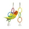 Parrot Swing Toy Bird Cage Toys with Bell Sound Colorful Climbing Ring for Lovebirds Color Ring Grinder Nibble Bird Toy Cage