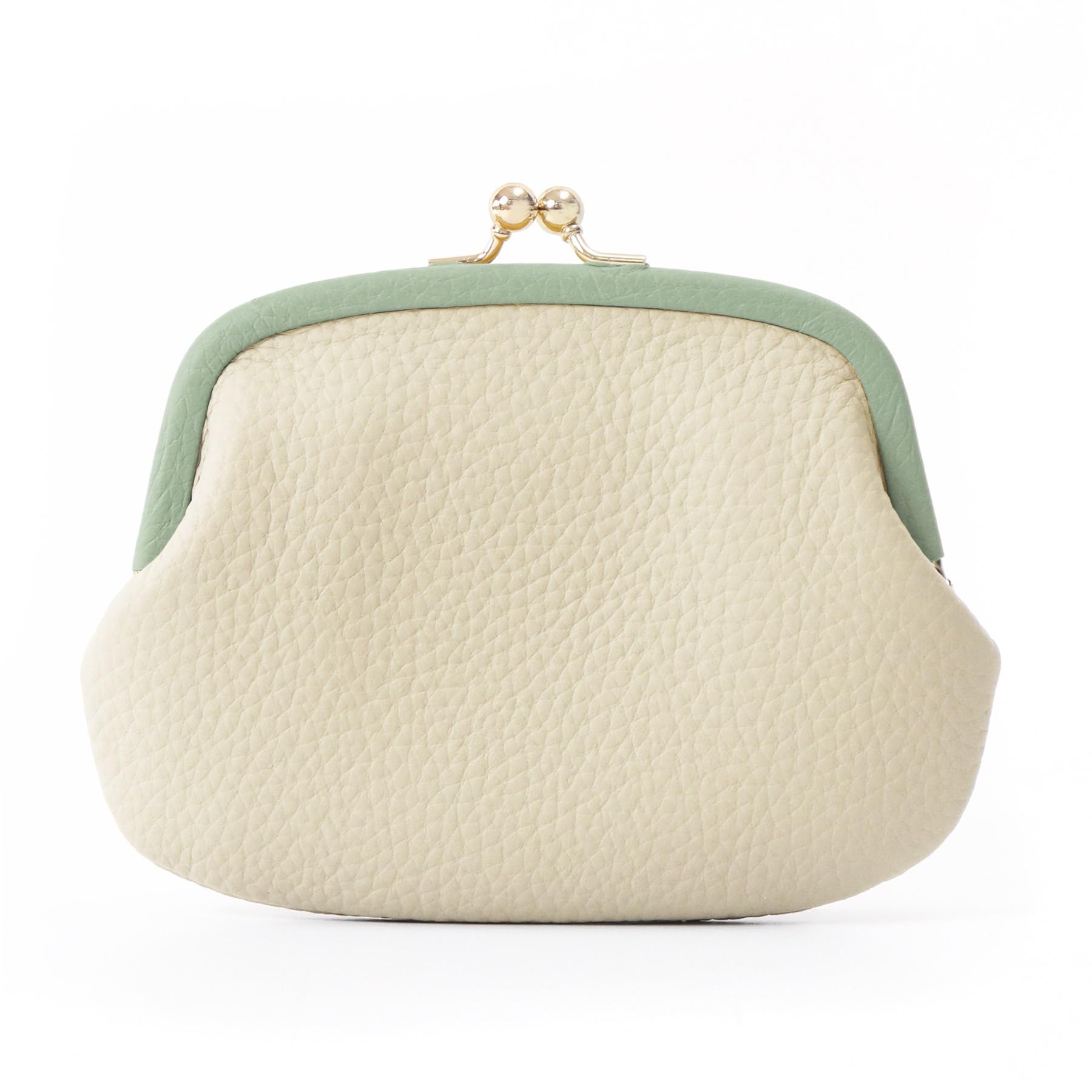 

[Blanc Pomme] Genuine Leather Bicolor Clasp Wallet for Women, Compact, bp-1090 Ivory