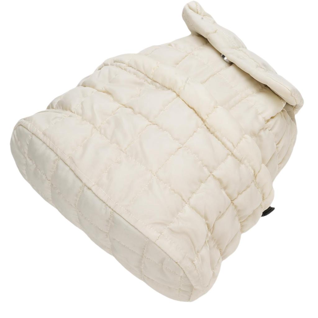 Puffer Backpack Large Capacity Multifunctional Quilted Backpack Puffy Bag for Trolley Storage Daily Use Travel Beige