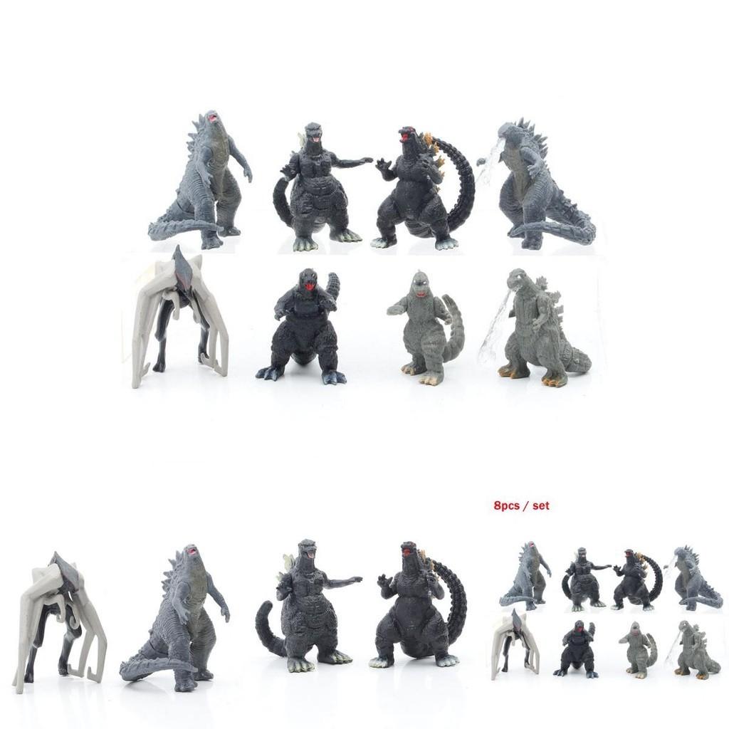 Eight Piece Godzilla Kong Kim Battle Dinosaur Pvc Action Figure Collection For Kids And Decor