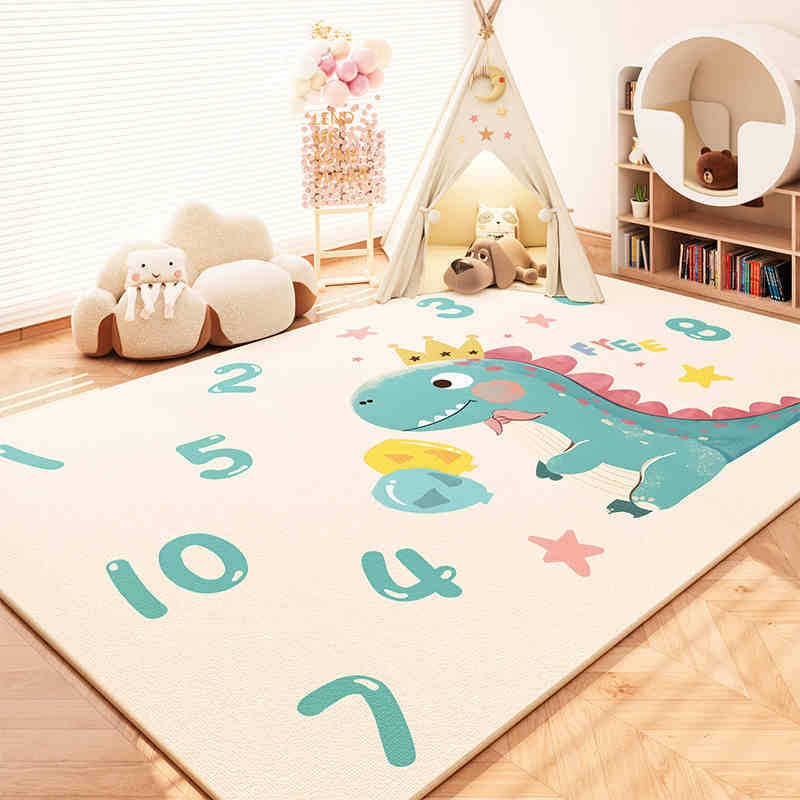 Cartoon Animal Carpet Tiger Lion Giraffes Prints Children's Crawling Mat Animal Themed Water-absorbing Anti-slip Home Decor Rug