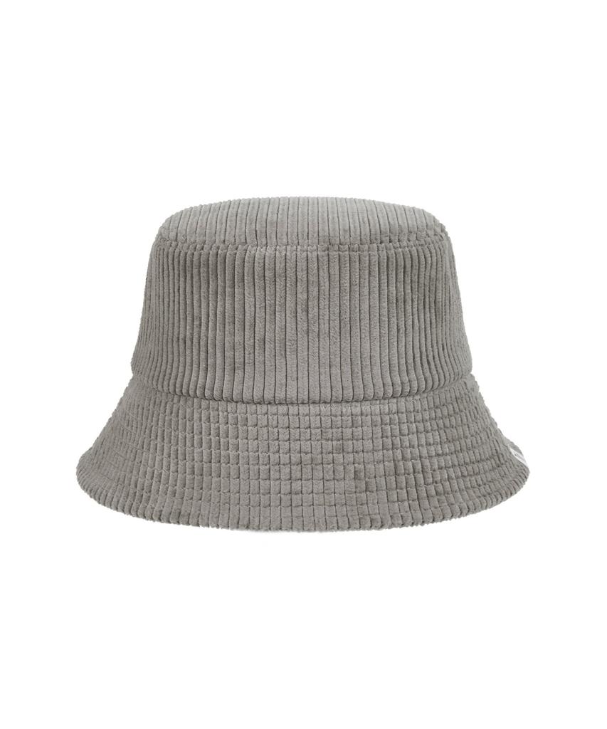Bajal Wide Corduroy Label Bucket Hat Grey