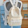 Schoolbag gentle department fresh color scheme striped design backpack student party daily commuting shopping spring outing large capacity schoolbag