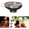 Wide Mouth Canning Funnel with Handle for Mason Jars, Stainless Steel Kitchen Funnel Strainer for Regular and Wide Mouth Jars