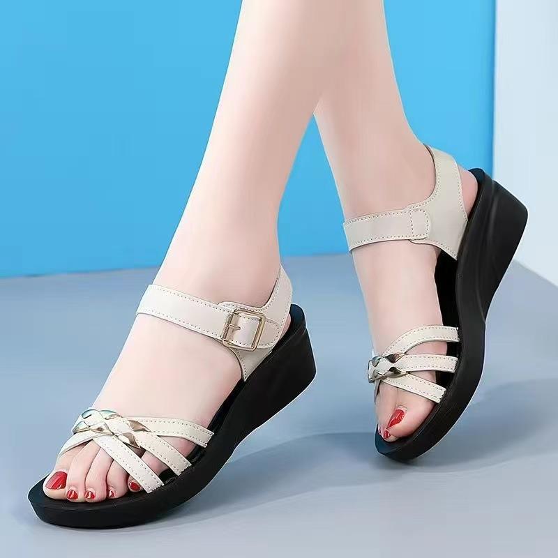 New Anti-slip Sandal Versatile Soft-soled Casual Wedge Heel Thick-soled Beach Shoes