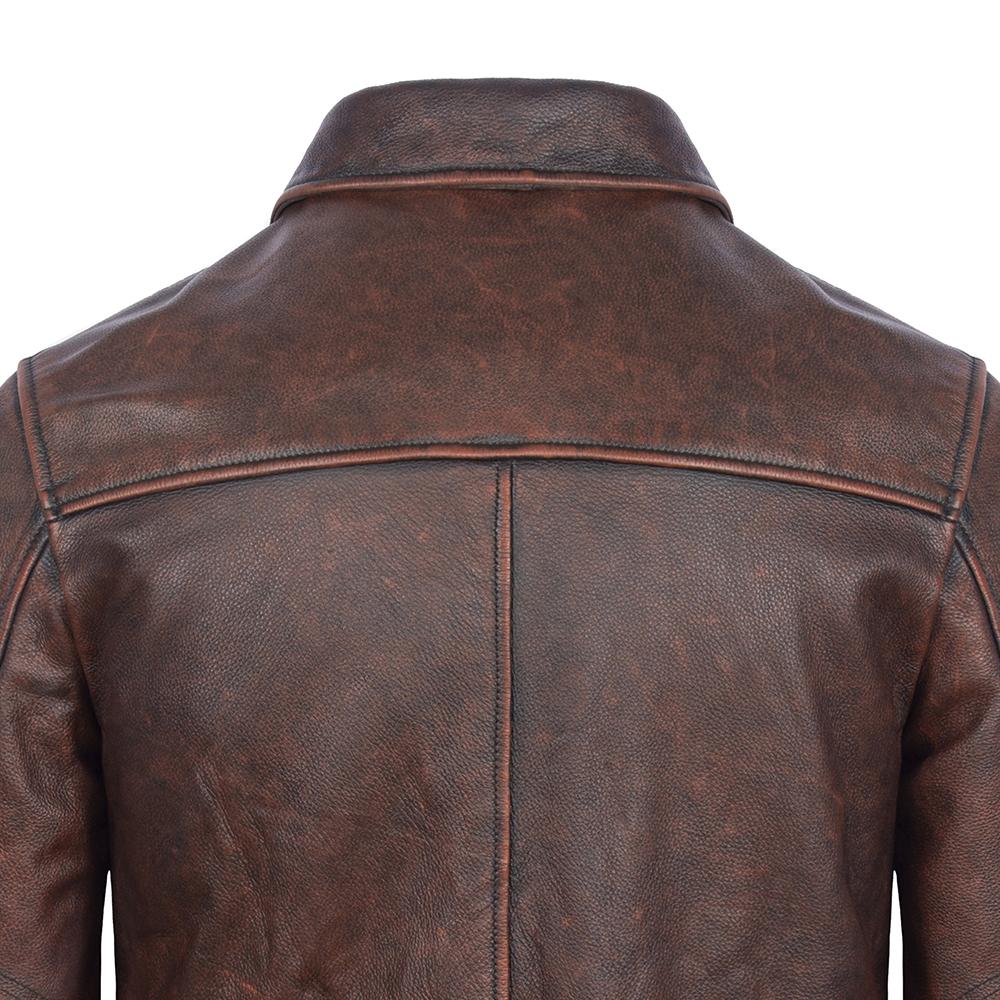 Vintage Red Brown Men Genuine Leather Jacket Real Cow Coat Man Military Pilot Jackets Air Force Flight Suit Spring Autumn