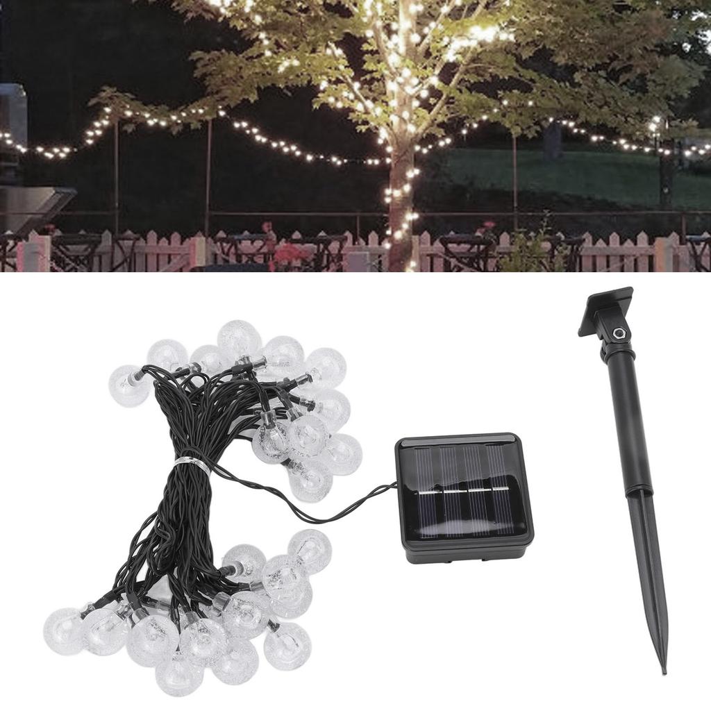 Outdoor Solar String Lights Decorative 8 Modes Waterproof 21.3ft 30 Bulbs LED Solar String Lights for Garden Patio Yard
