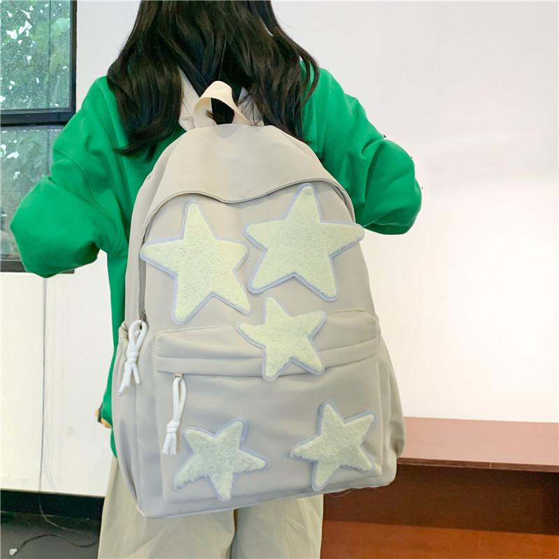 Women Backpack Large Capacity Nylon Casual Star Kawaii Back Pack Student Shoulder Bag Travel School Bags for Girls Bookbags