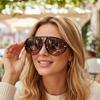 Vintage Large Frame Pilot Sun Glasses Women Men Retro Luxury Sunglasses Outdoor Driving Shades Lady Man Protective Eyewear Uv400