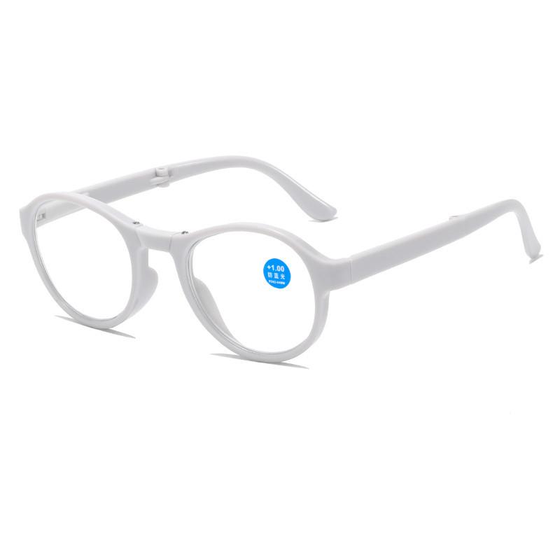 Fashionable Folding Reading Glasses for the Elderly with Anti-Blue Light Lenses and Spring Hinges, Includes Protective Case