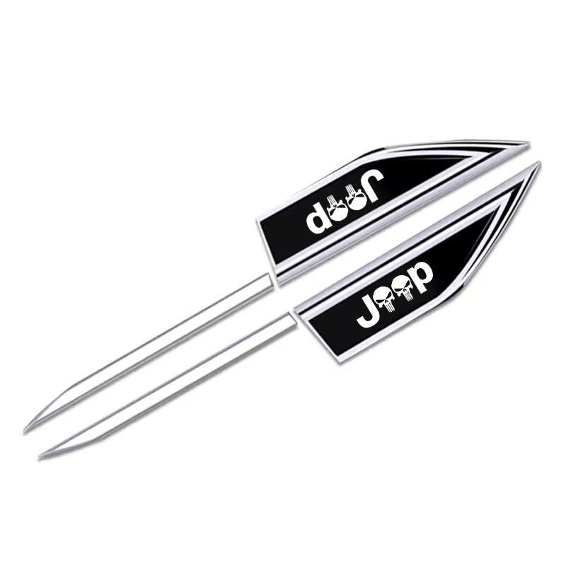 Fkcn4 2pcs Car Accessory Side Doors Blade Car Stickers Car Accessories for Jeep Renegade Wrangler JK Compass Grand Cherokee Gladiator