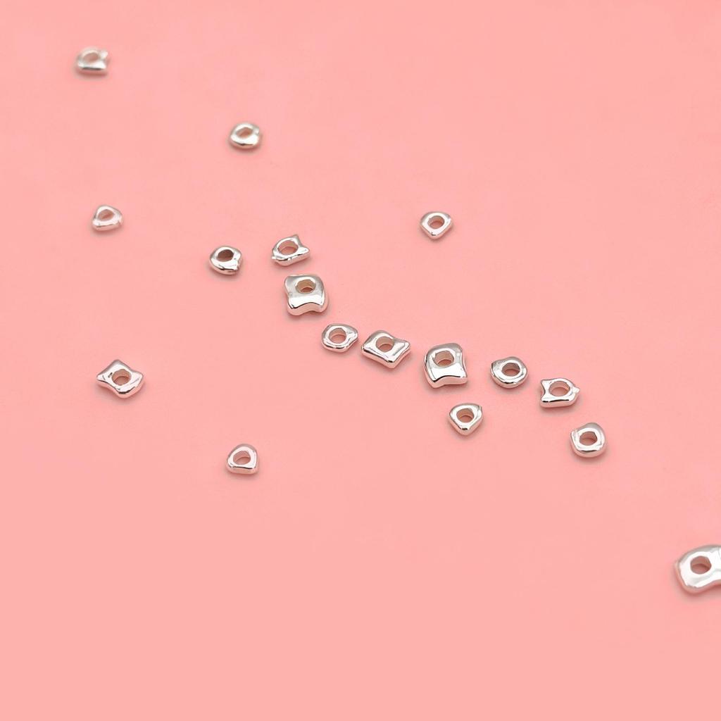 S925 Sterling Zilver Onregelmatige Gebroken Afstandhouder Kralen voor DIY Sieraden en Armbanden Weven