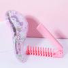 Cartoon Hairdressing Travel Set - Air cushion non damaging hair brush, mini pocket folding comb, suitable for all types of hair
