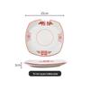 Set di Piatto Rotondo Rosso Ceramica Retrò Doppia Felicità - Piatto Basso, Piatto Piatto, Piatto per Hot Pot, Piatto per Carne, Piatto per Salsa e Piatto per Pesce per Tavola da Ristorante.