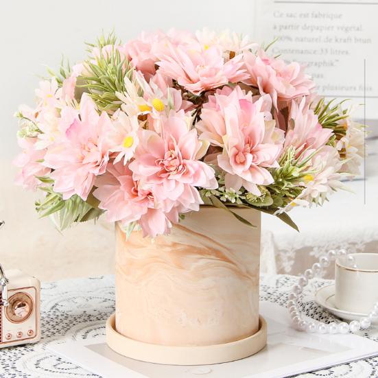 

Yousheng Simulated Flower Bouquet 5 Forks Flower Leaves Artificial Bouquet Realistic Silk Flowers Indoor Outdoor Decoration синій