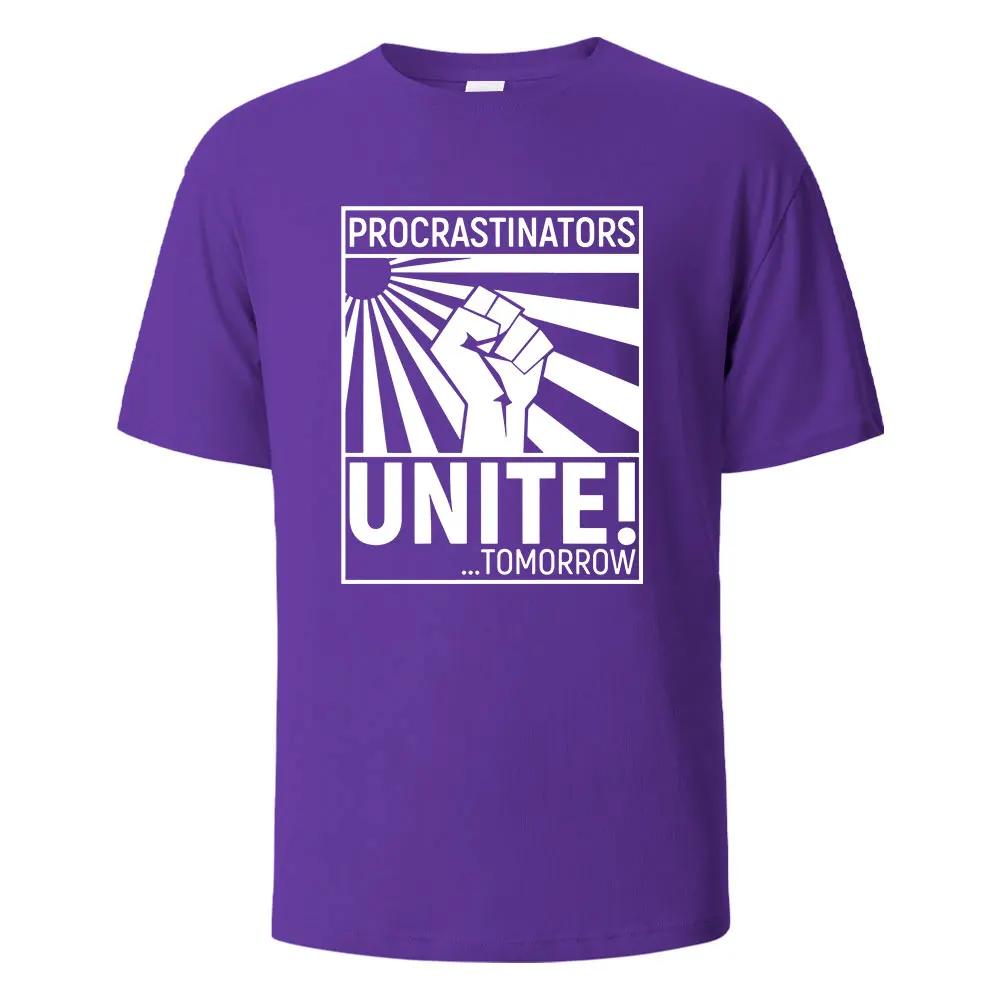 

Новая мужская футболка с принтом Procrastinator Streetwear 100% хлопок мужской топ женская летняя дышащая футболка с коротким рукавом и круглым вырезом 4XL