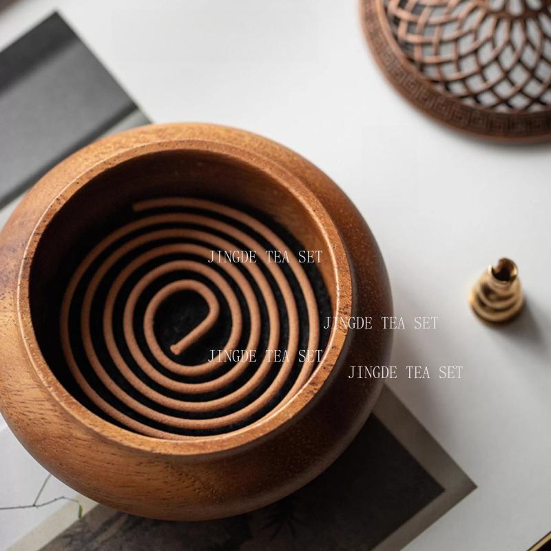 Walnut Incense Burner Indoor Sandalwood and Agarwood Incense Burner for Household Use Solid Wood Incense Burner Household Goods