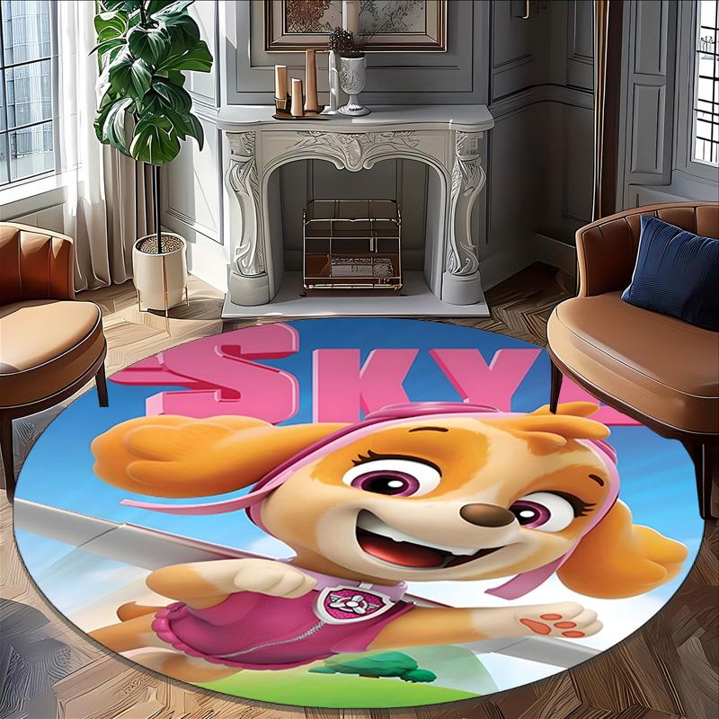 1pc Paw16 Carpet, Round Rug, Comfortable, Suitable for Entryways, Living Rooms, Office, And Bedrooms, Christmas Decoration