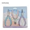 Three-Piece Colorful Jewelry Pliers Set: Multi-Functional Needle-Nosed, Oblique, and Round-Nosed Pliers for DIY Handmade Projects